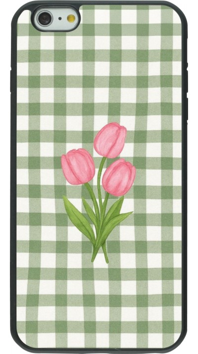 iPhone 6 Plus / 6s Plus Case Hülle - Silikon schwarz Green vichy tulips Spring 2026