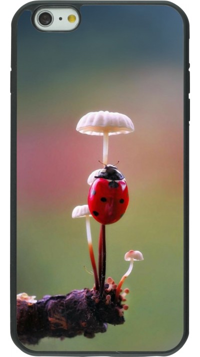 iPhone 6 Plus / 6s Plus Case Hülle - Silikon schwarz Ladybird on a mushroom Spring 2026