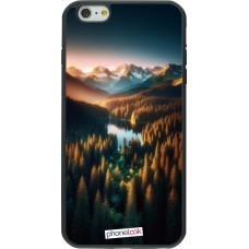iPhone 6 Plus / 6s Plus Case Hülle - Silikon schwarz Sonnenuntergang Waldsee
