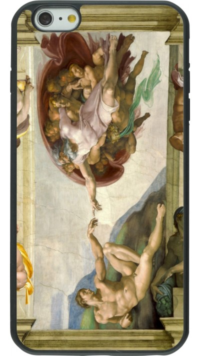 iPhone 6 Plus / 6s Plus Case Hülle - Silikon schwarz Kunstbild - Die Erschaffung Adams - Michelangelo