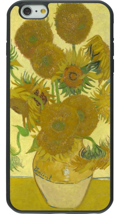 iPhone 6 Plus / 6s Plus Case Hülle - Silikon schwarz Kunstbild - Sonnenblumen  - Van Gogh