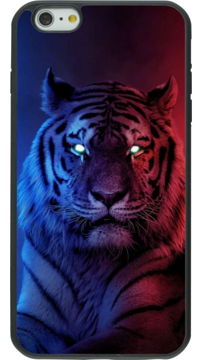 Coque iPhone 6 Plus / 6s Plus - Silicone rigide noir Tiger Blue Red