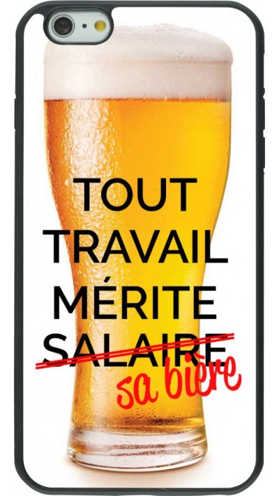Coque iPhone 6 Plus / 6s Plus - Silicone rigide noir Tout travail mérite sa bière
