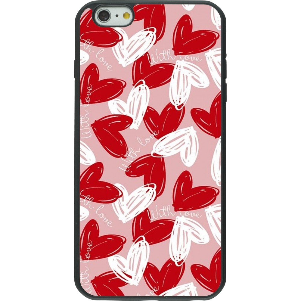 iPhone 6 Plus / 6s Plus Case Hülle - Silikon schwarz Valentine 2024 with love heart