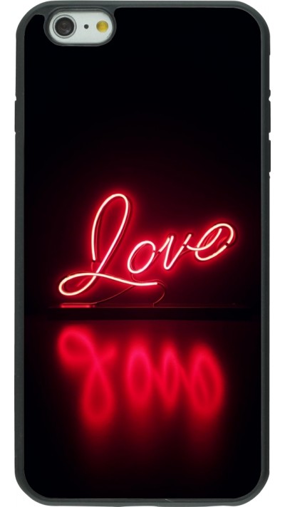 iPhone 6 Plus / 6s Plus Case Hülle - Silikon schwarz Valentine 2025 Neon Liebe