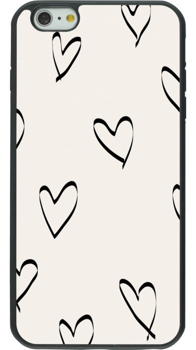 iPhone 6 Plus / 6s Plus Case Hülle - Silikon schwarz Valentine 2023 minimalist hearts