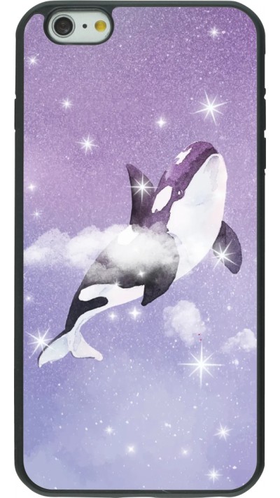 Coque iPhone 6 Plus / 6s Plus - Silicone rigide noir Whale in sparking stars