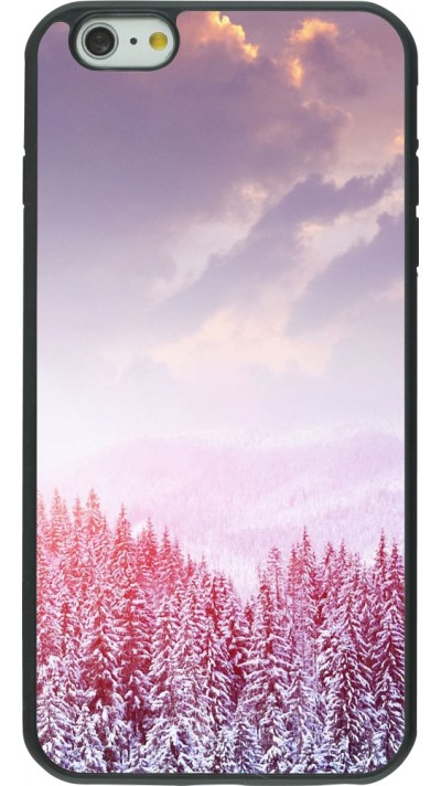 iPhone 6 Plus / 6s Plus Case Hülle - Silikon schwarz Winter 22 Pink Forest