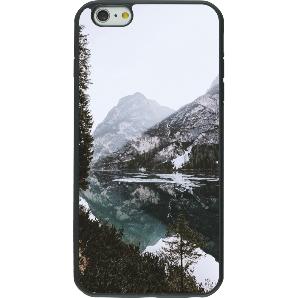 iPhone 6 Plus / 6s Plus Case Hülle - Silikon schwarz Winter 22 snowy mountain and lake