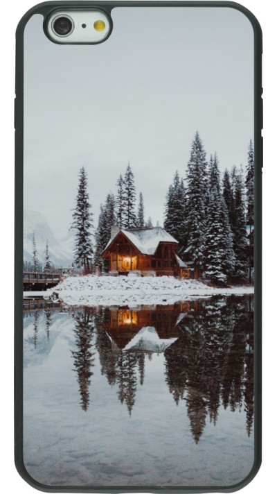 Coque iPhone 6 Plus / 6s Plus - Silicone rigide noir Winter 25 Winter house forest afternoon