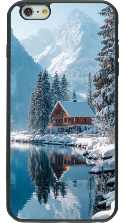 Coque iPhone 6 Plus / 6s Plus - Silicone rigide noir Winter 25 Winter house forest day