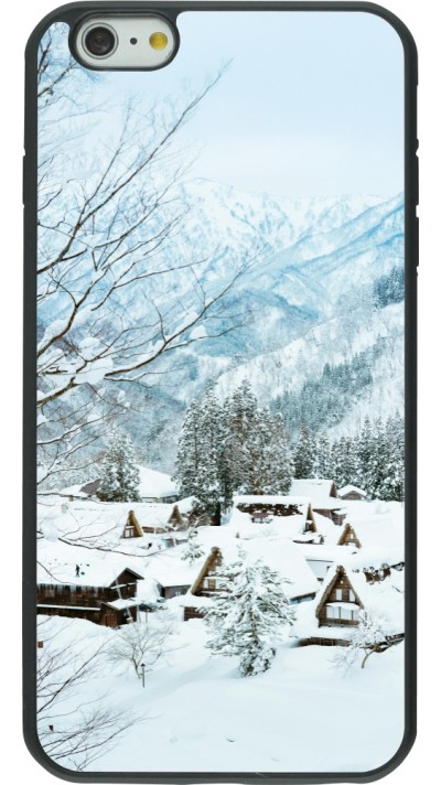 Coque iPhone 6 Plus / 6s Plus - Silicone rigide noir Winter 25 Winter snowy landscape