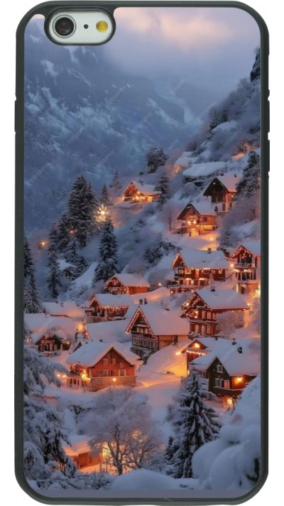 Coque iPhone 6 Plus / 6s Plus - Silicone rigide noir Winter 25 Winter snowy village