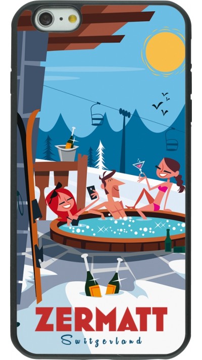iPhone 6 Plus / 6s Plus Case Hülle - Silikon schwarz Zermatt Mountain Jacuzzi