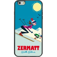 iPhone 6 Plus / 6s Plus Case Hülle - Silikon schwarz Zermatt Ski Downhill