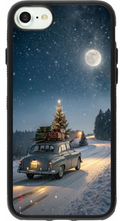 Coque iPhone 7 / 8 / SE (2020, 2022) - Silicone rigide noir Christmas 25 Car with Tree Xmas