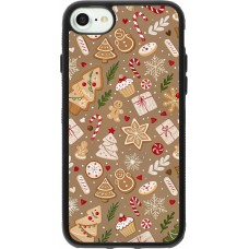 iPhone 7 / 8 / SE (2020, 2022) Case Hülle - Silikon schwarz Christmas 25 Pattern Ginger Cookie