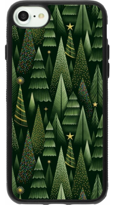 Coque iPhone 7 / 8 / SE (2020, 2022) - Silicone rigide noir Christmas 25 Pattern Xmas Tree