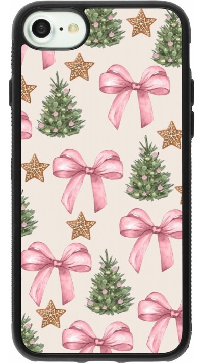 Coque iPhone 7 / 8 / SE (2020, 2022) - Silicone rigide noir Christmas 25 Vintage Ribbons