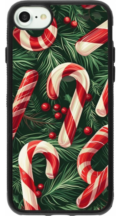 Coque iPhone 7 / 8 / SE (2020, 2022) - Silicone rigide noir Christmas 25 Xmas Stick