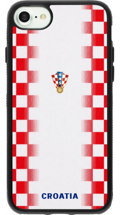 Coque iPhone 7 / 8 / SE (2020, 2022) - Silicone rigide noir Maillot de football Croatie 2026 personnalisable