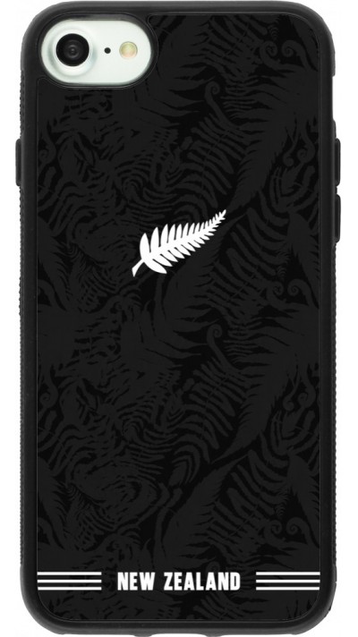 Coque iPhone 7 / 8 / SE (2020, 2022) - Silicone rigide noir Maillot de football Nouvelle-Zélande 2026 personnalisable