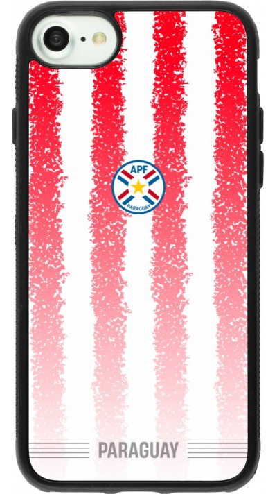 Coque iPhone 7 / 8 / SE (2020, 2022) - Silicone rigide noir Maillot de football Paraguay 2026 personnalisable