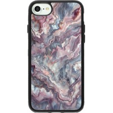 iPhone 7 / 8 / SE (2020, 2022) Case Hülle - Silikon schwarz Violetter silberner Marmor