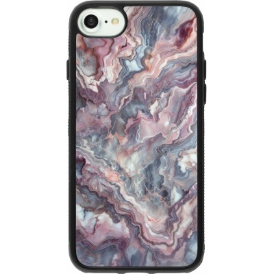 iPhone 7 / 8 / SE (2020, 2022) Case Hülle - Silikon schwarz Violetter silberner Marmor