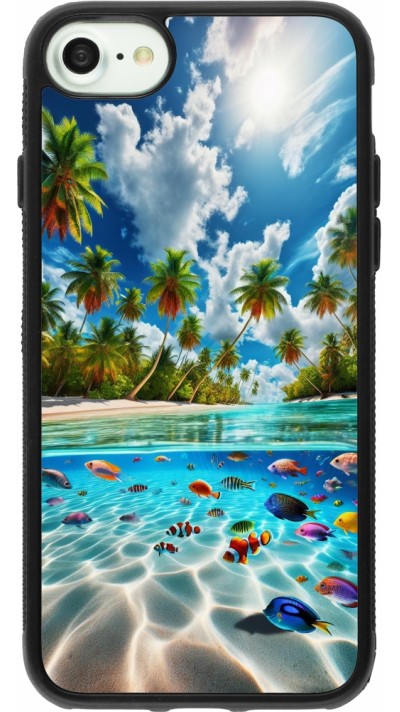 iPhone 7 / 8 / SE (2020, 2022) Case Hülle - Silikon schwarz Strandparadies