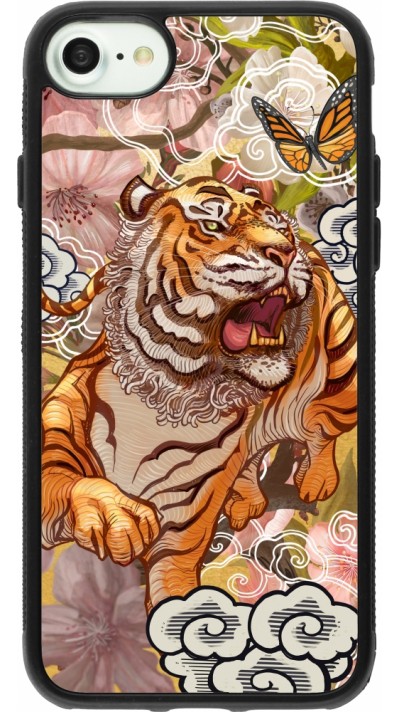 iPhone 7 / 8 / SE (2020, 2022) Case Hülle - Silikon schwarz Spring 23 japanese tiger