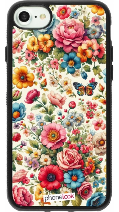 iPhone 7 / 8 / SE (2020, 2022) Case Hülle - Silikon schwarz Spring 25 fruehling bluetend