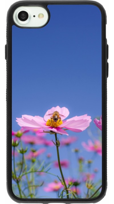 Coque iPhone 7 / 8 / SE (2020, 2022) - Silicone rigide noir Bee on a flower Spring 2026