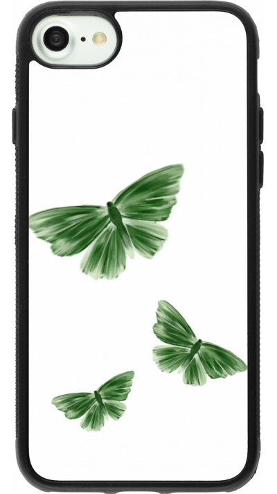 Coque iPhone 7 / 8 / SE (2020, 2022) - Silicone rigide noir Butterflies Spring 2026
