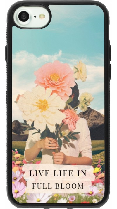 Coque iPhone 7 / 8 / SE (2020, 2022) - Silicone rigide noir Live life in full moon Spring 2026