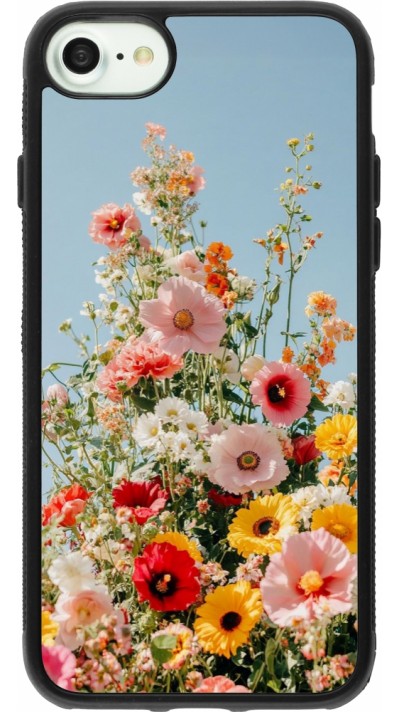 Coque iPhone 7 / 8 / SE (2020, 2022) - Silicone rigide noir Spring flowers Spring 2026