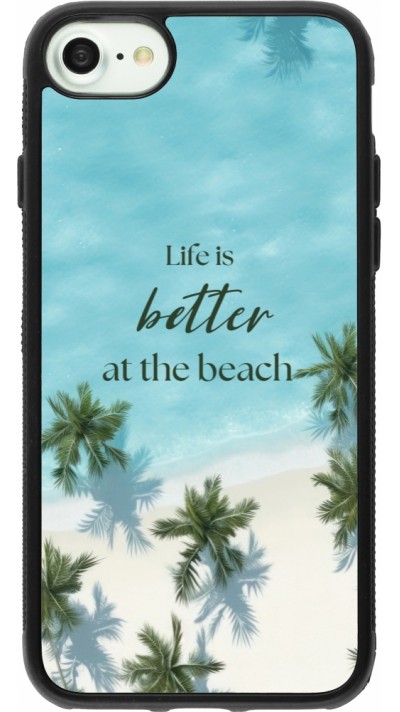 iPhone 7 / 8 / SE (2020, 2022) Case Hülle - Silikon schwarz Summer 2025 Life is better at the beach