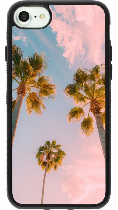 iPhone 7 / 8 / SE (2020, 2022) Case Hülle - Silikon schwarz Summer 2025 Palmiers