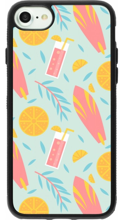 iPhone 7 / 8 / SE (2020, 2022) Case Hülle - Silikon schwarz Summer 2025 Pattern citron