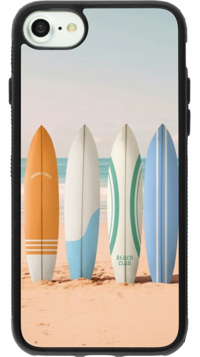 iPhone 7 / 8 / SE (2020, 2022) Case Hülle - Silikon schwarz Summer surfboard 2025