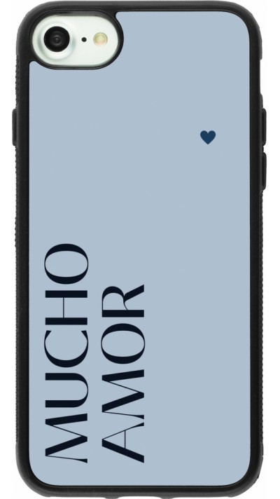 iPhone 7 / 8 / SE (2020, 2022) Case Hülle - Silikon schwarz Valentine 2024 mucho amor azul