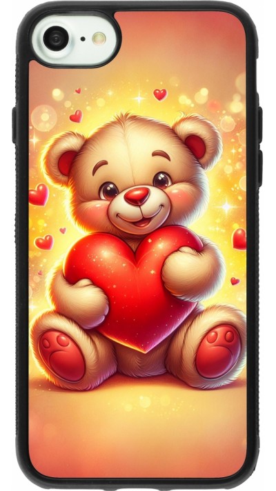 iPhone 7 / 8 / SE (2020, 2022) Case Hülle - Silikon schwarz Valentin 2024 Teddy Liebe