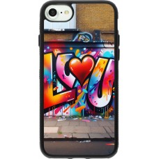 iPhone 7 / 8 / SE (2020, 2022) Case Hülle - Silikon schwarz Valentin 2025 Liebe U Tag