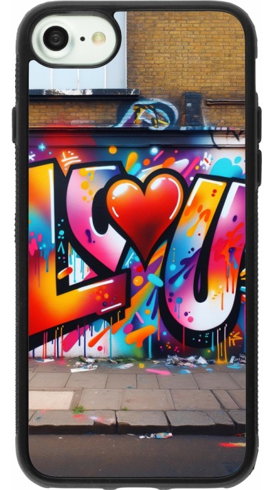 iPhone 7 / 8 / SE (2020, 2022) Case Hülle - Silikon schwarz Valentin 2025 Liebe U Tag