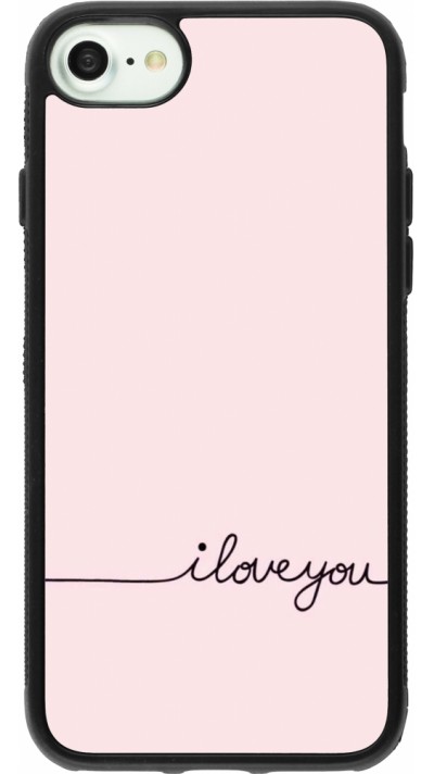 iPhone 7 / 8 / SE (2020, 2022) Case Hülle - Silikon schwarz Valentine 2023 i love you writing