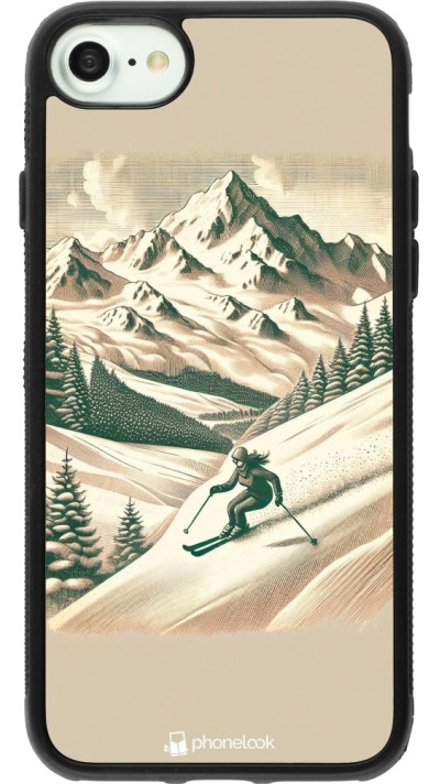 iPhone 7 / 8 / SE (2020, 2022) Case Hülle - Silikon schwarz Vintage Skiberg