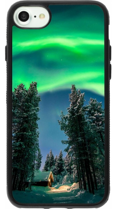 iPhone 7 / 8 / SE (2020, 2022) Case Hülle - Silikon schwarz Winter 22 Northern Lights