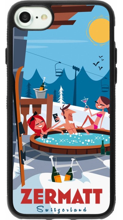 iPhone 7 / 8 / SE (2020, 2022) Case Hülle - Silikon schwarz Zermatt Mountain Jacuzzi