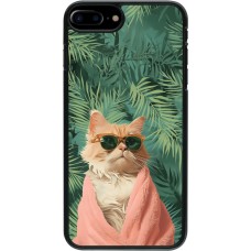 iPhone 7 Plus / 8 Plus Case Hülle - Cat Summer Palms