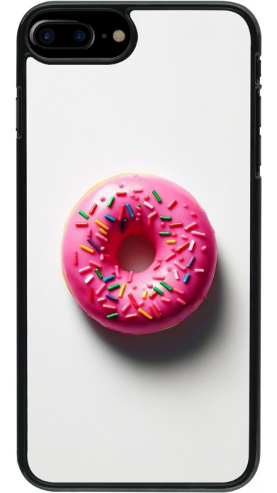 Coque iPhone 7 Plus / 8 Plus - Weißer Hintergrund, pinker Donut